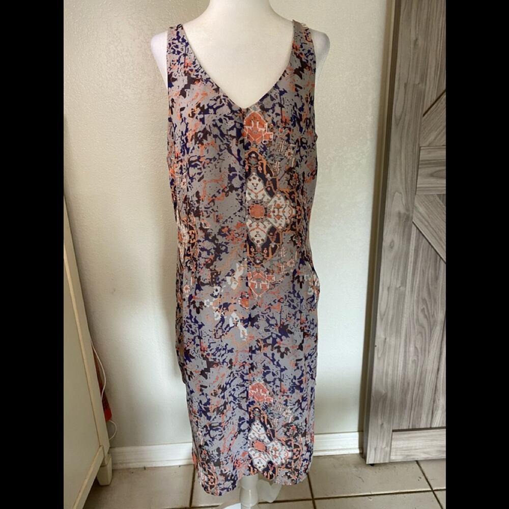 Cabi Gray V-front Paint splatter dress small